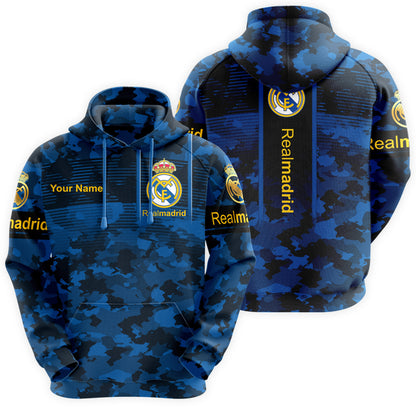 Personalized Real Madrid Camo 3D All over Printed Hoodie and Sweatpants set