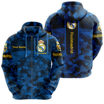 Personalized Real Madrid Camo 3D All over Printed Hoodie and Sweatpants set