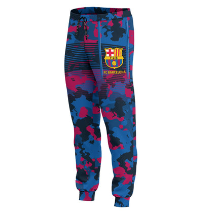 Personalized Barça Camo 3D All over Printed Hoodie and Sweatpants set