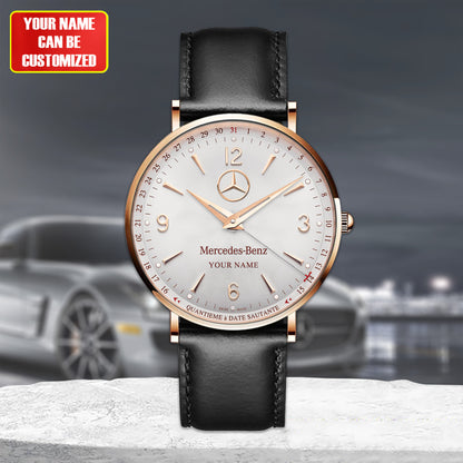 Personalized Merc Jaeger Leather Watch