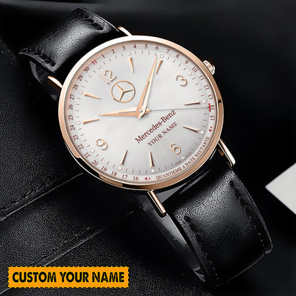 Personalized Merc Jaeger Leather Watch