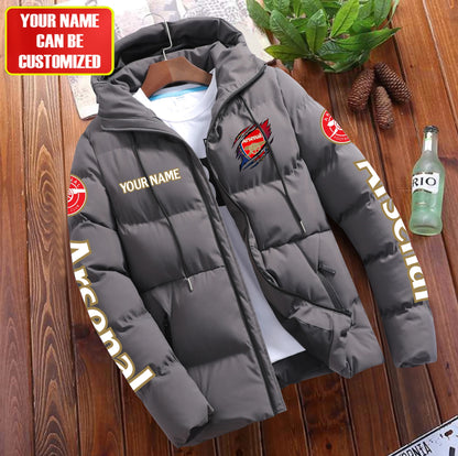 Personalized Arsenal Tear Puffer Jacket With Hood