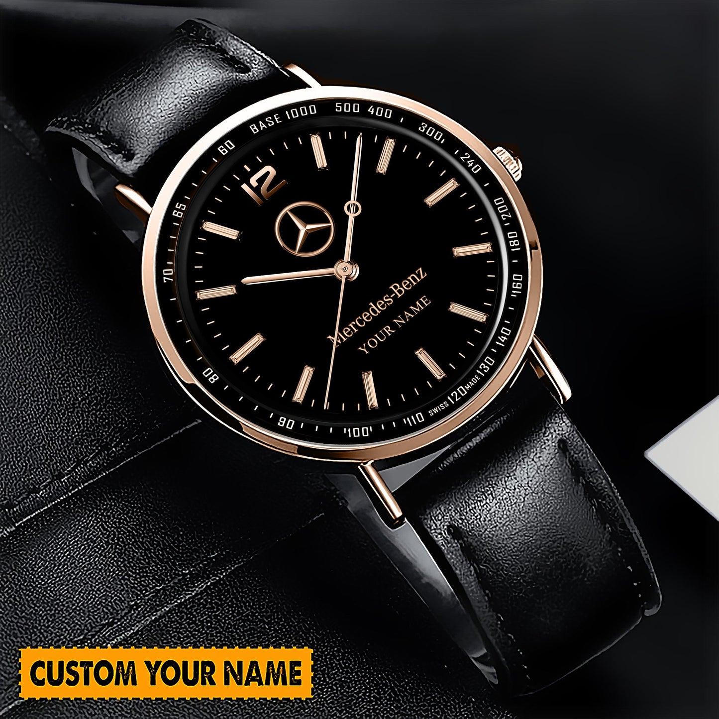 Personalized Merc Piuget Leather Watch