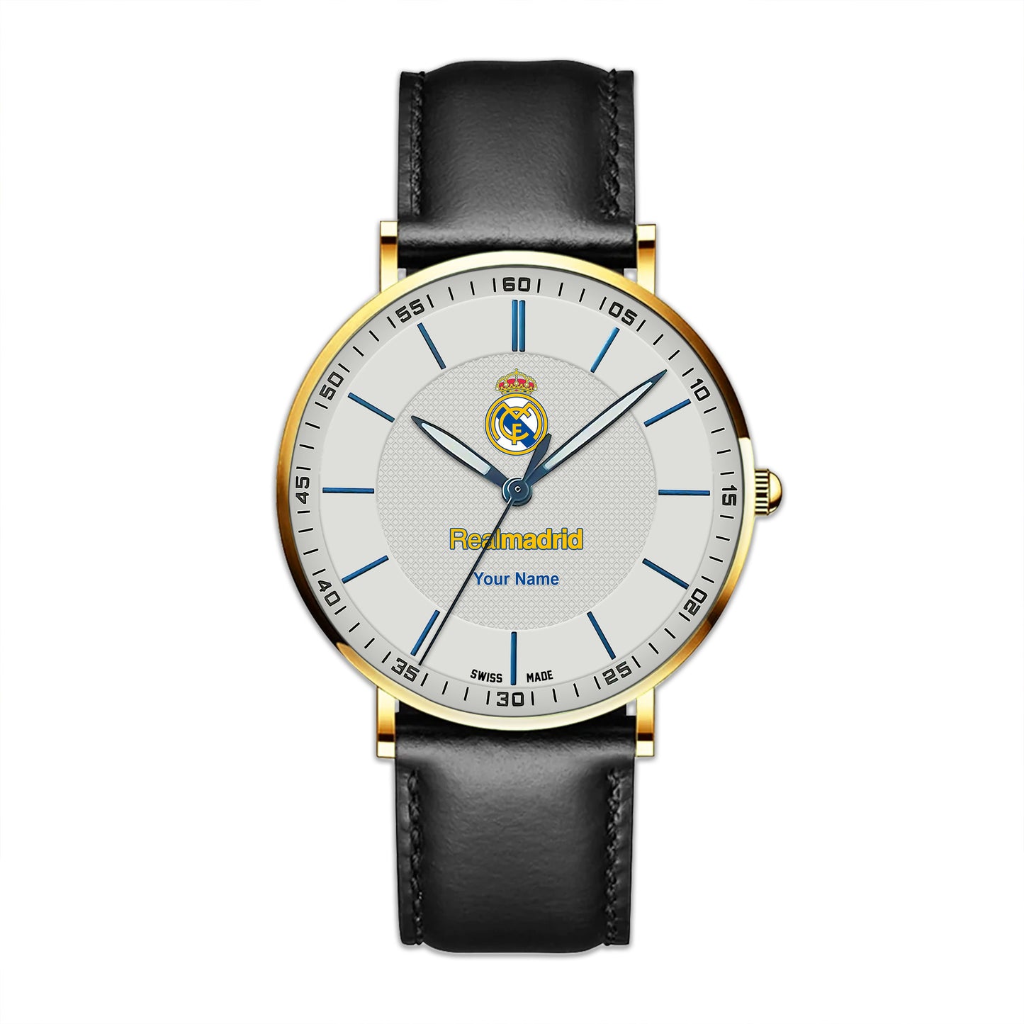 Personalized Real Madrid Sapphire Leather Watch