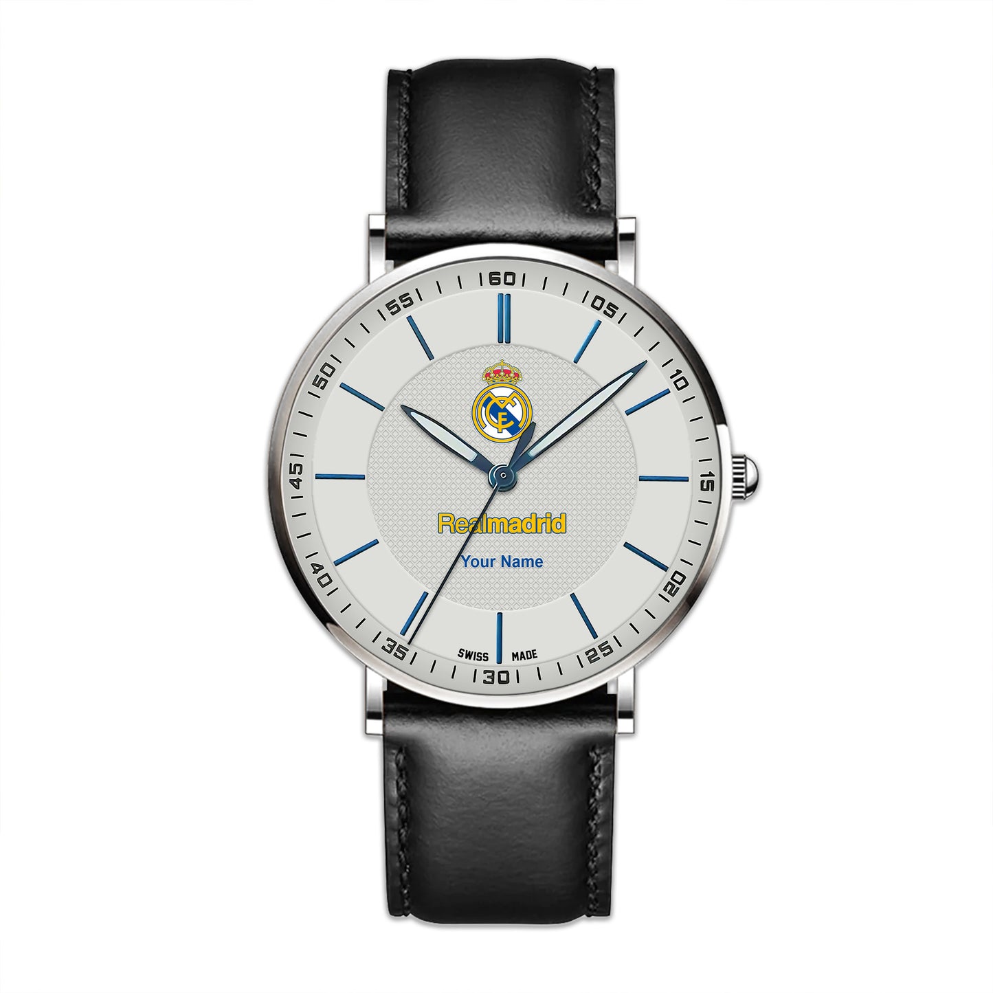 Personalized Real Madrid Sapphire Leather Watch