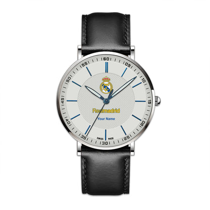 Personalized Real Madrid Sapphire Leather Watch