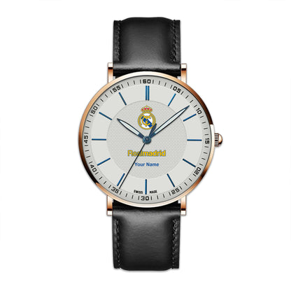 Personalized Real Madrid Sapphire Leather Watch