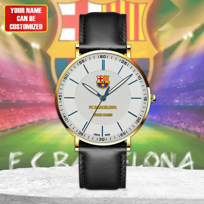 Personalized Barcelona Sapphire Leather Watch