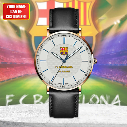 Personalized Barcelona Sapphire Leather Watch