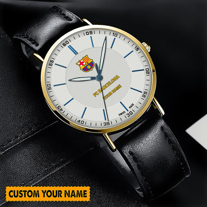 Personalized Barcelona Sapphire Leather Watch