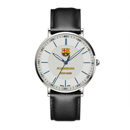 Personalized Barcelona Sapphire Leather Watch