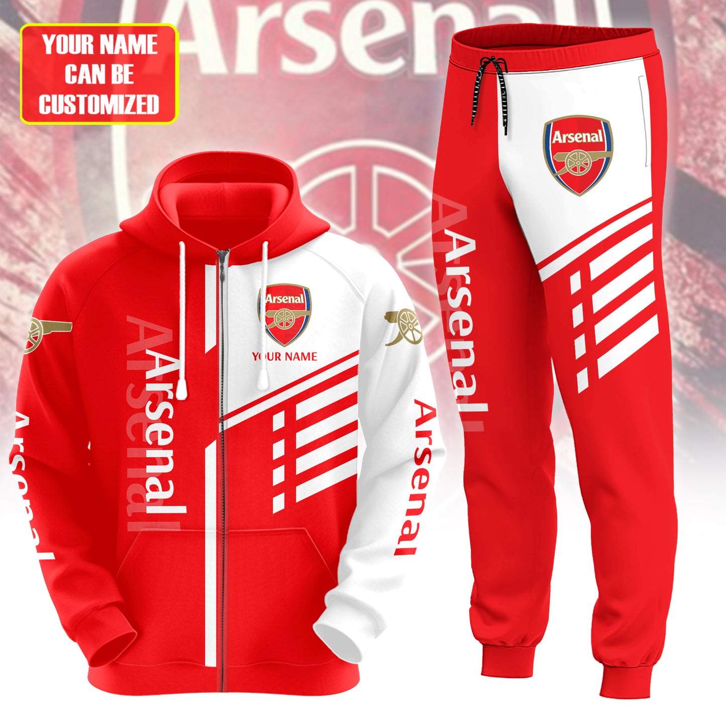 Personalized Arsenal 3D All over Printed Hoodie and Sweatpants set V20