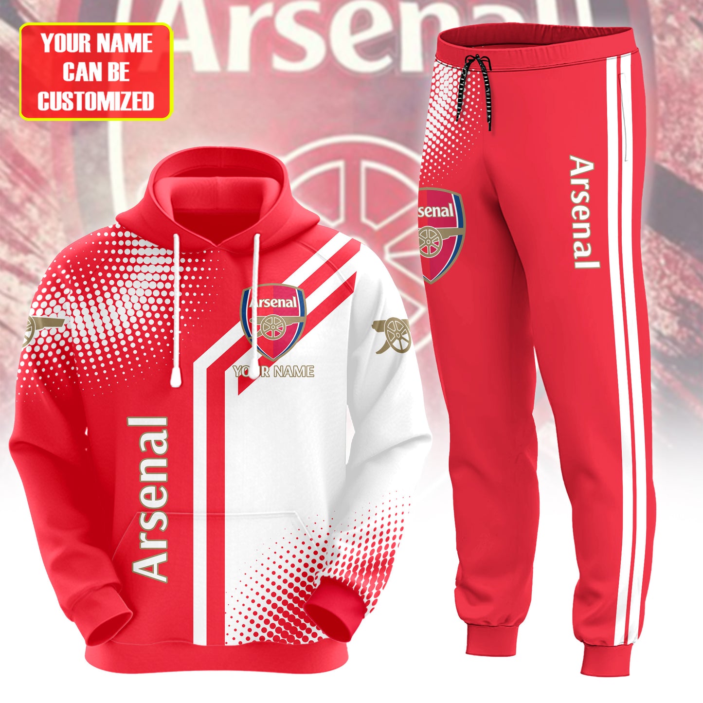 Personalized Arsenal 3D All over Printed Hoodie and Sweatpants set V21