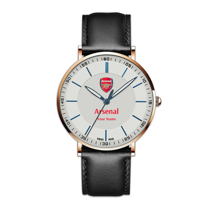 Personalized Arsenal Sapphire Leather Watch