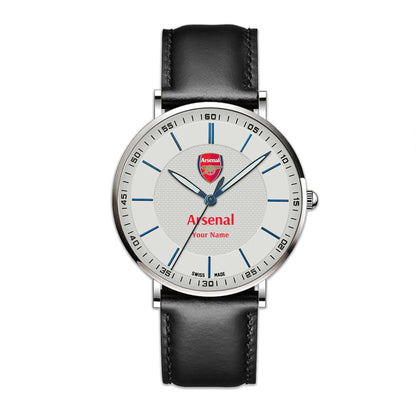Personalized Arsenal Sapphire Leather Watch