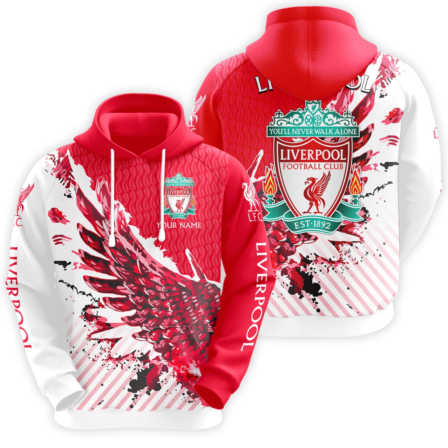 Personalized Liverpool Wings 3D All over Printed Hoodie and Sweatpants set