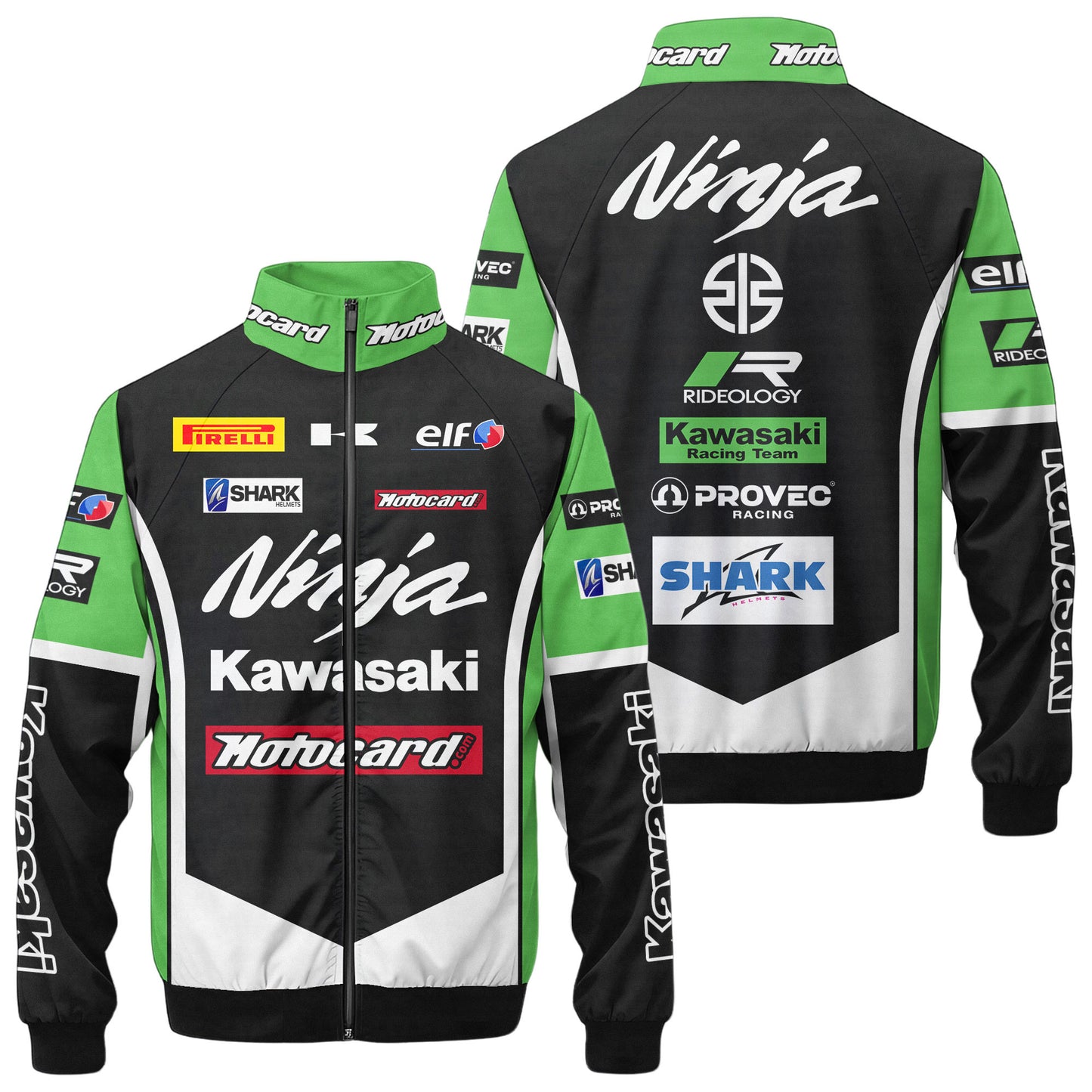 Ninja Motor Kw Zipper Stand Collar Jacket 3D