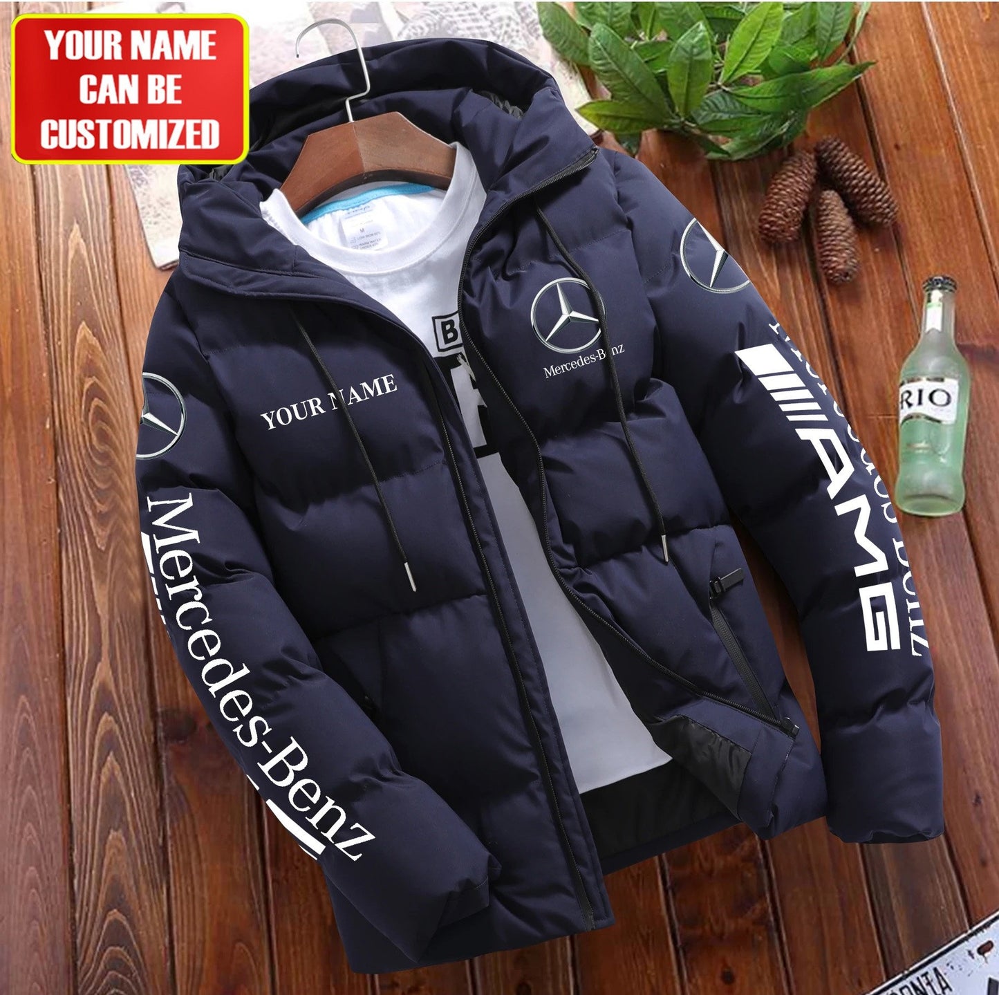 Personalized Merc Tear Puffer Jacket With Hood