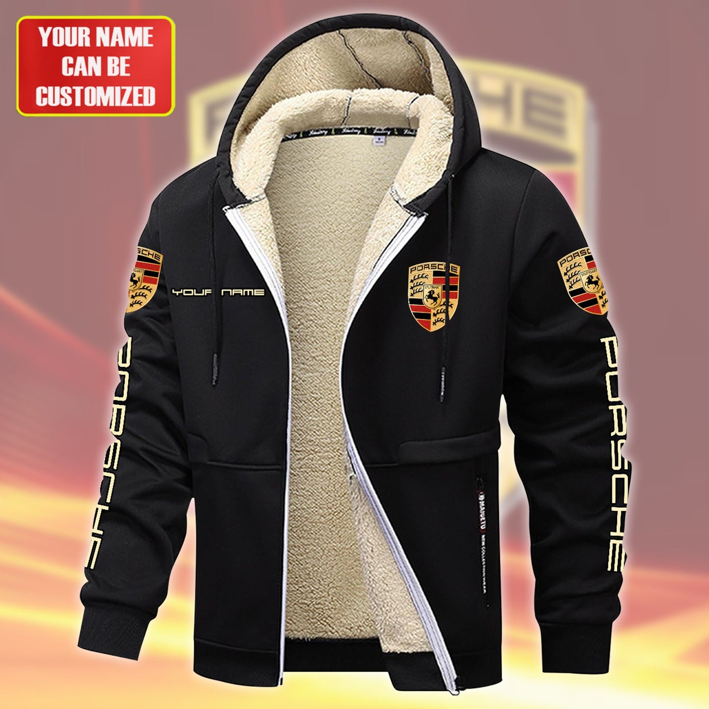 Personalized Pors Fleece 3D Unisex Hooded Jacket