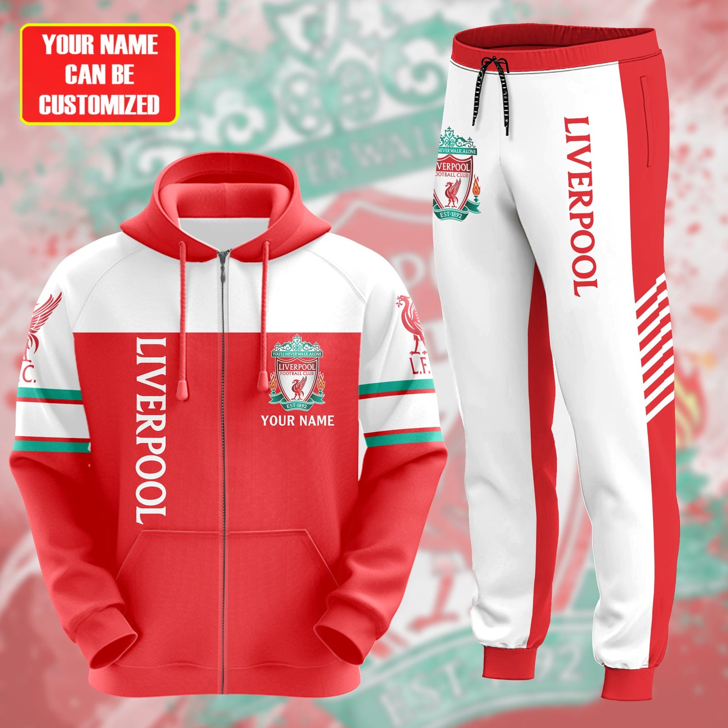 Personalized Liverpool 3D All over Printed Hoodie and Sweatpants set V27