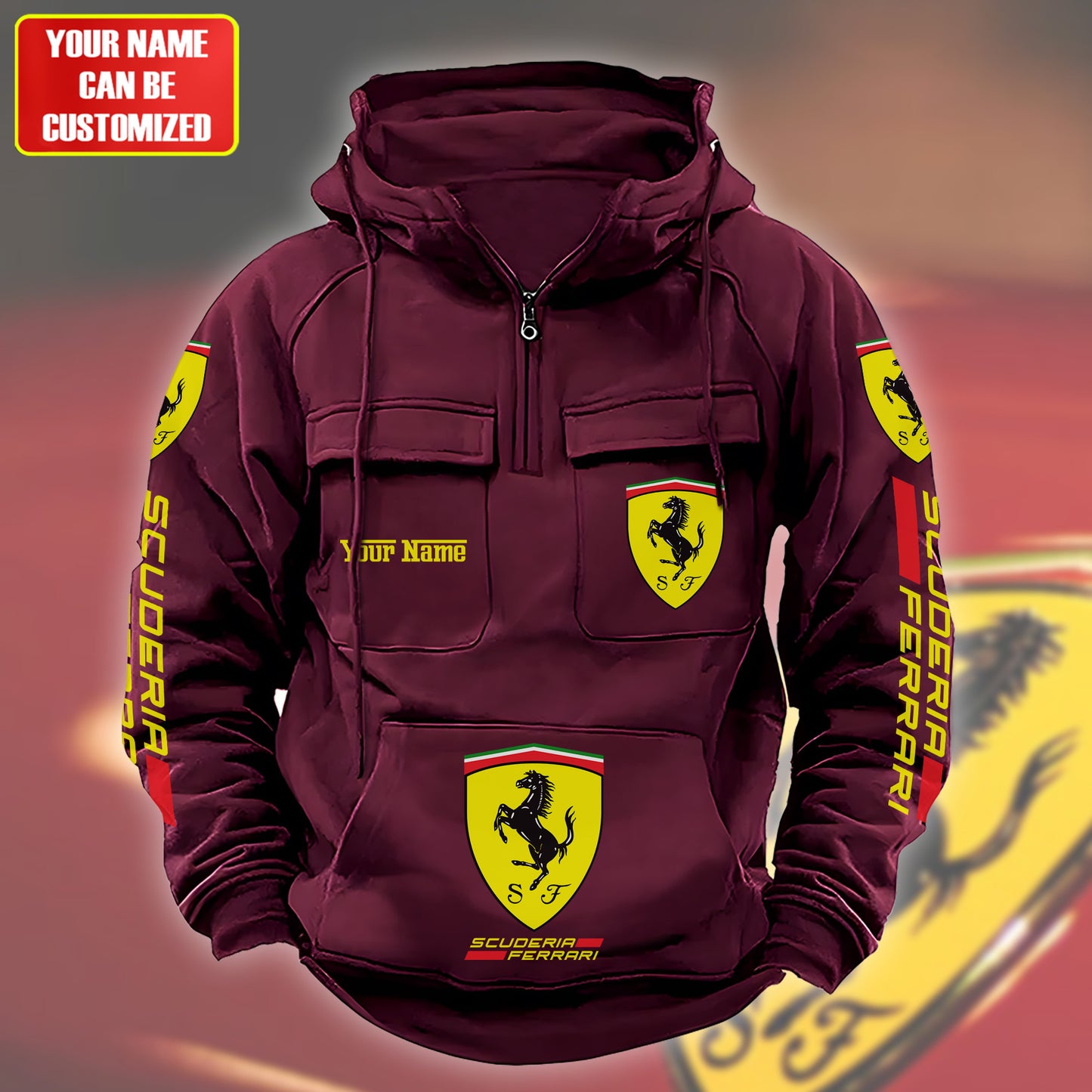 Personalized SF Retro Cotton Hoodie
