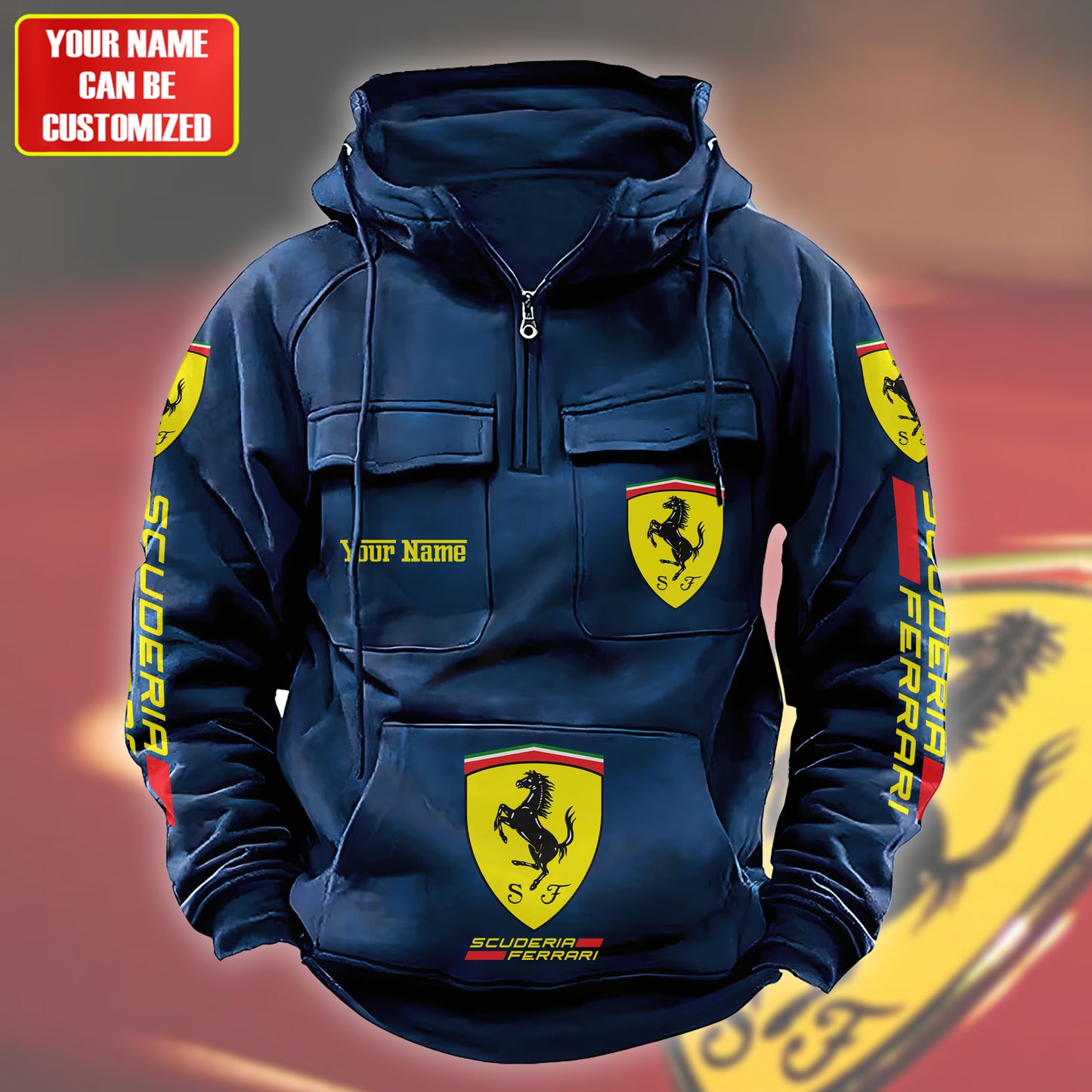 Personalized SF Retro Cotton Hoodie