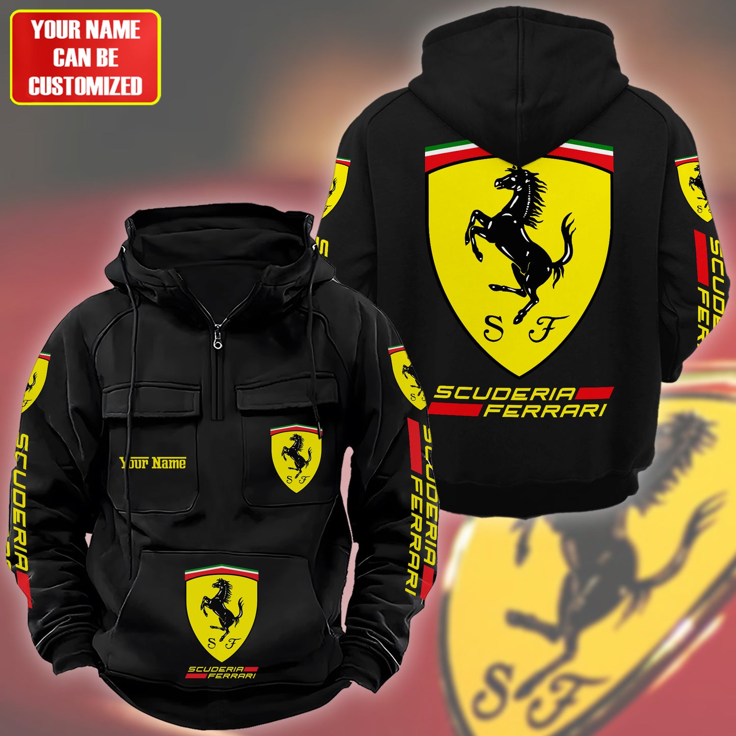 Personalized SF Retro Cotton Hoodie
