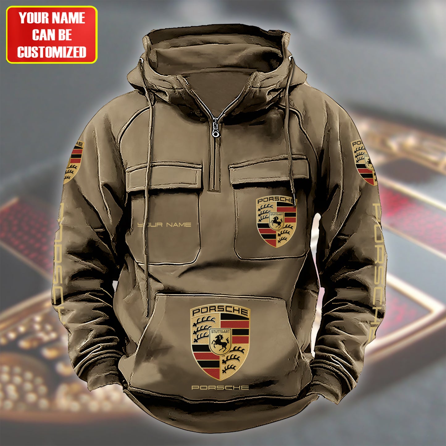 Personalized Pors Retro Cotton Hoodie