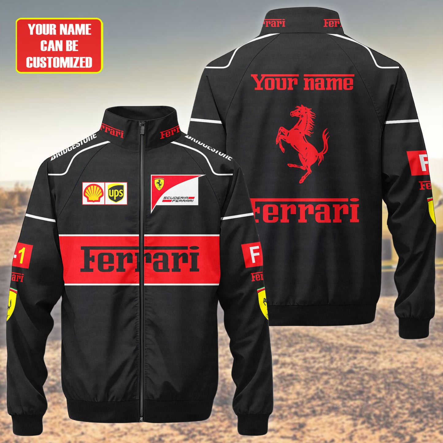 SF F1 Racing Zipper Stand Collar Jacket 3D