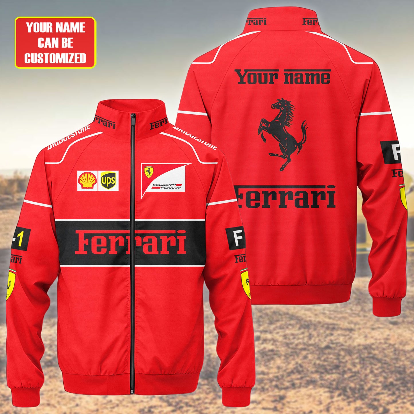SF F1 Racing Zipper Stand Collar Jacket 3D