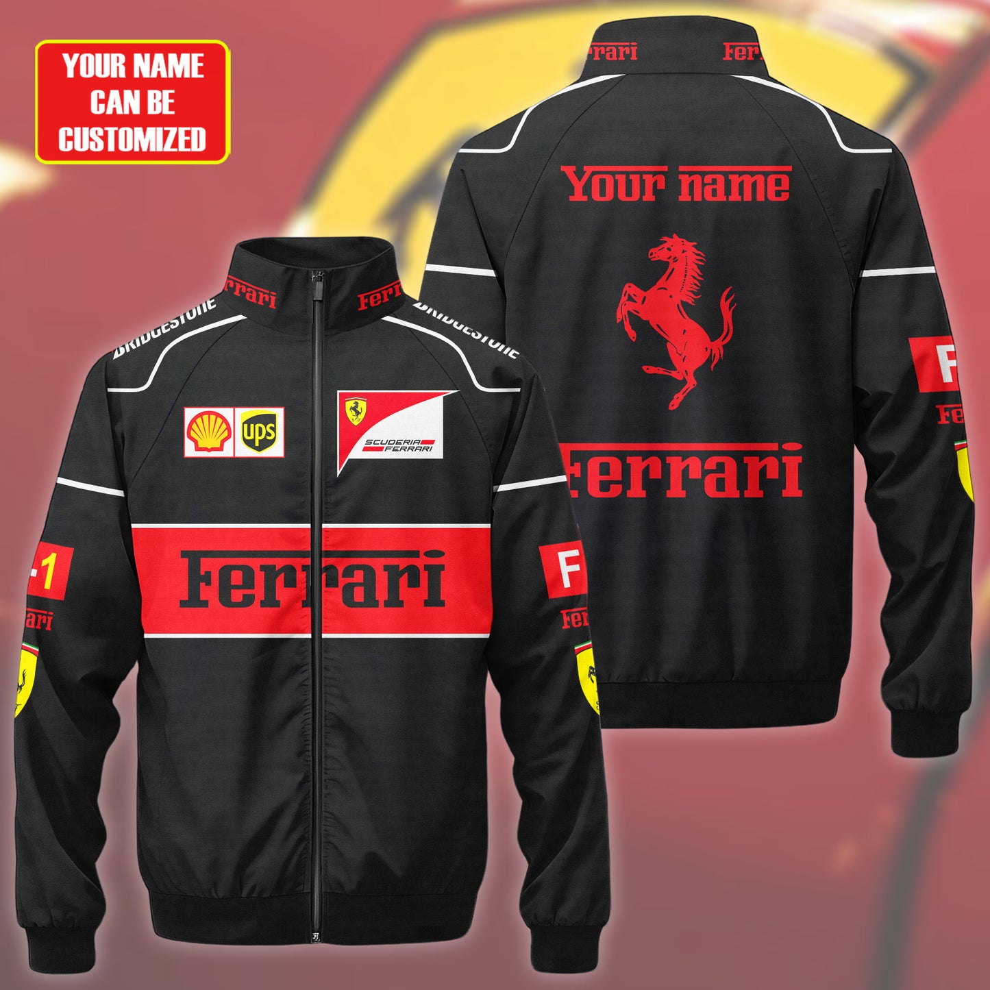 SF F1 Racing Zipper Stand Collar Jacket 3D