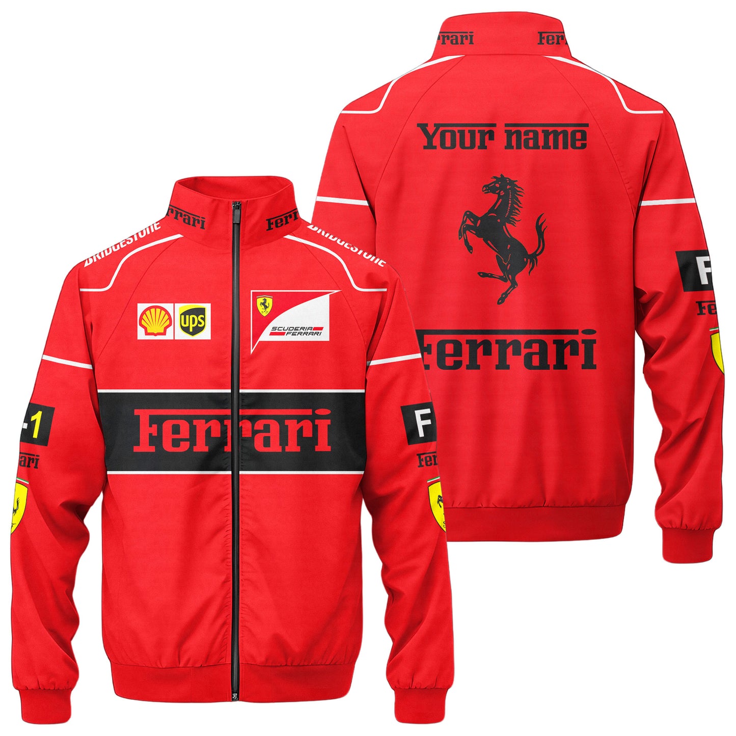 SF F1 Racing Zipper Stand Collar Jacket 3D