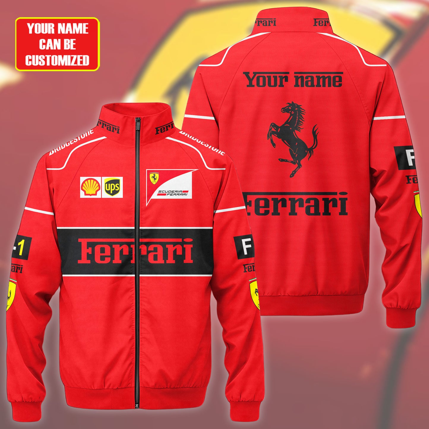 SF F1 Racing Zipper Stand Collar Jacket 3D