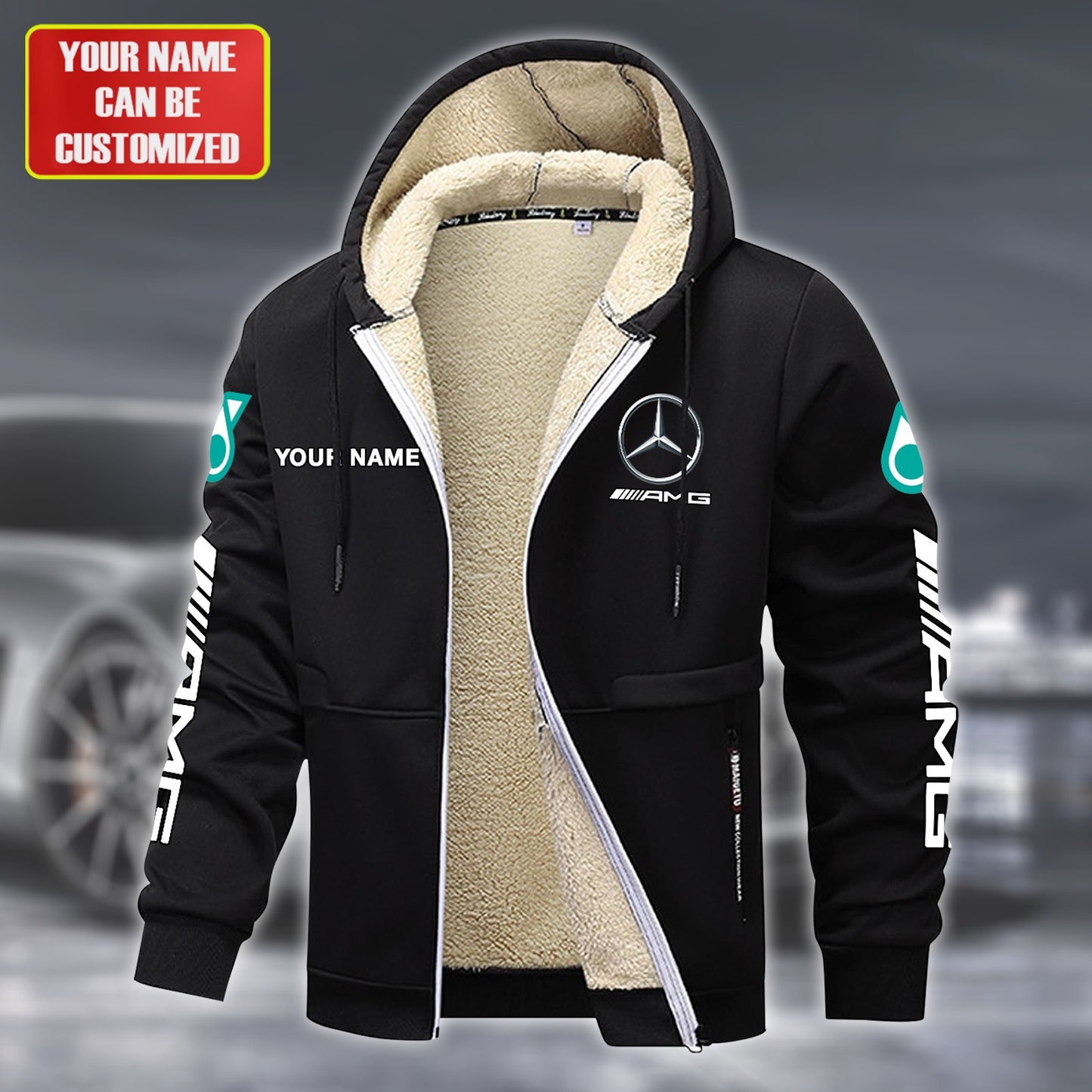 Personalized Merc AMG Petronas Fleece 3D Unisex Hooded Jacket