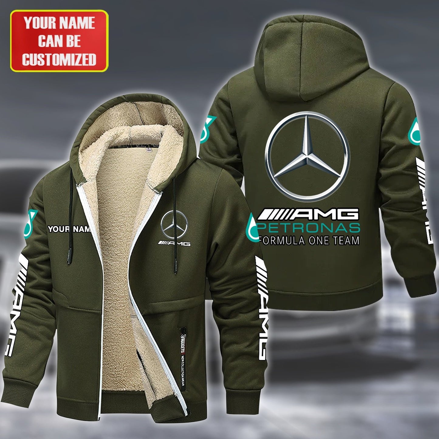 Personalized Merc AMG Petronas Fleece 3D Unisex Hooded Jacket