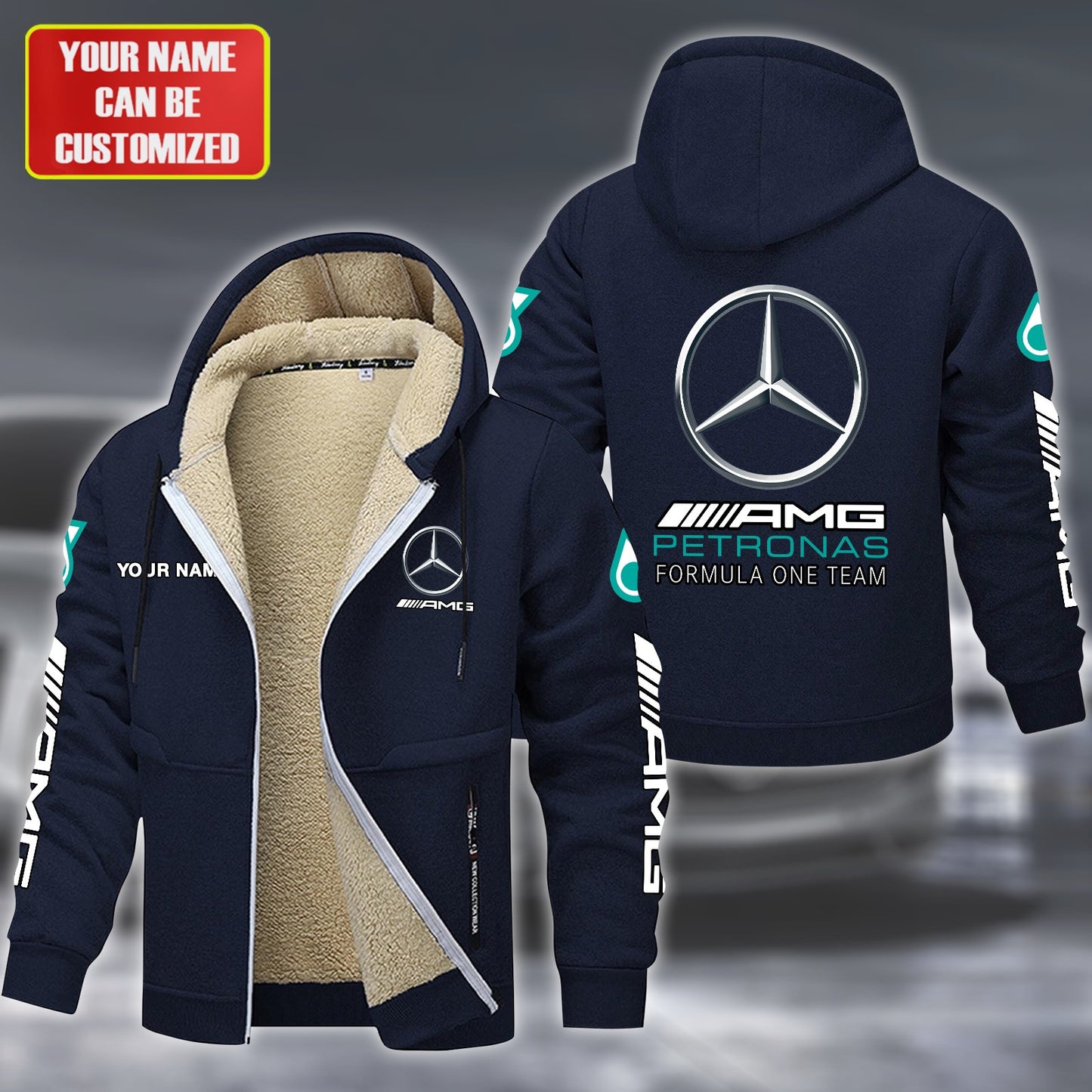 Personalized Merc AMG Petronas Fleece 3D Unisex Hooded Jacket