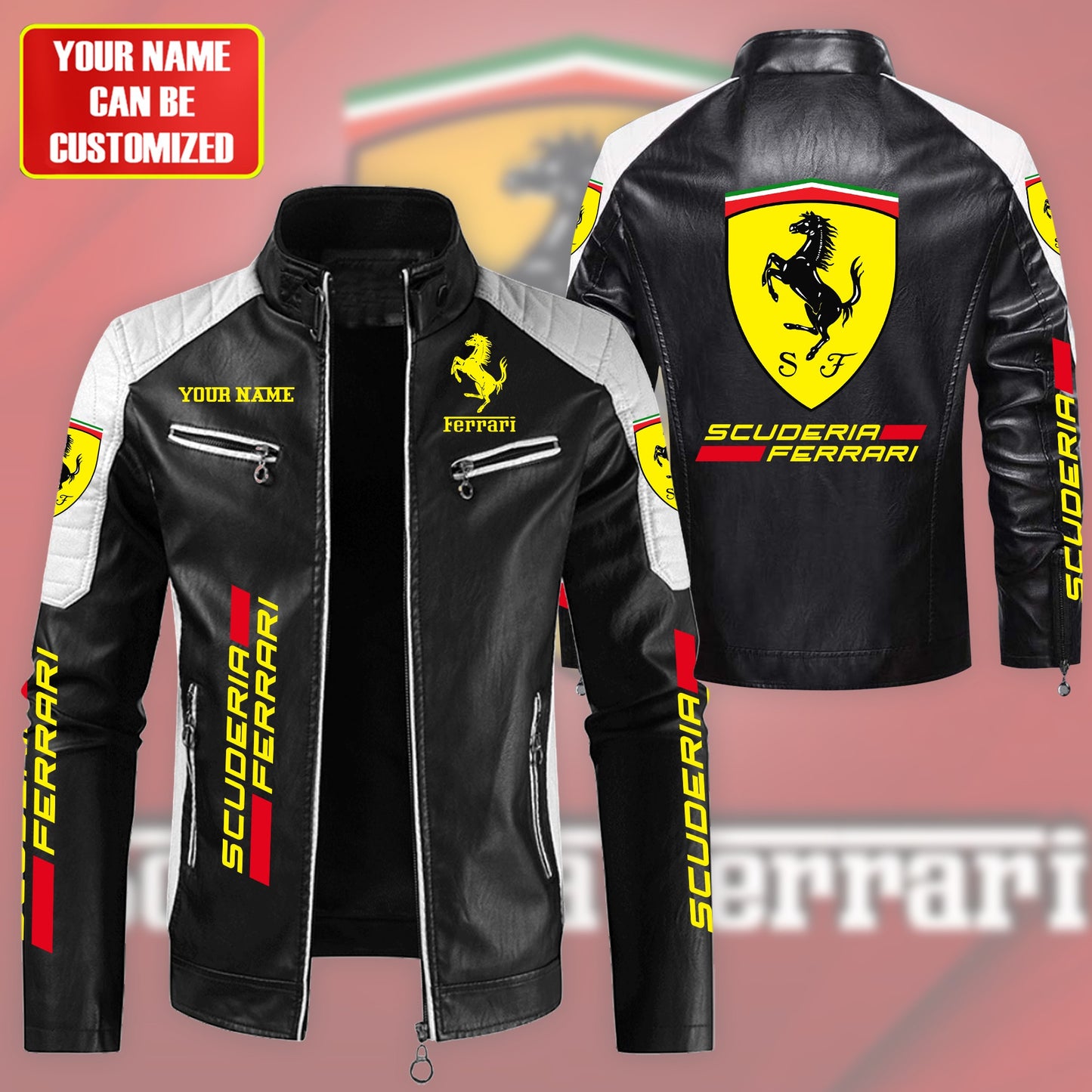 Personalized SF Leather Biker Jacket