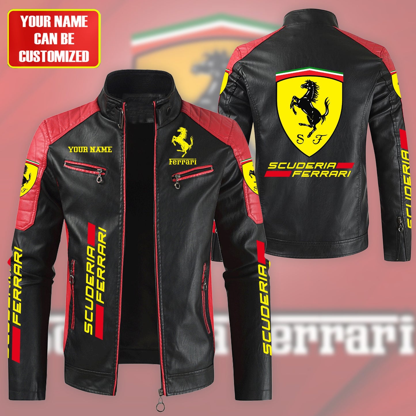 Personalized SF Leather Biker Jacket