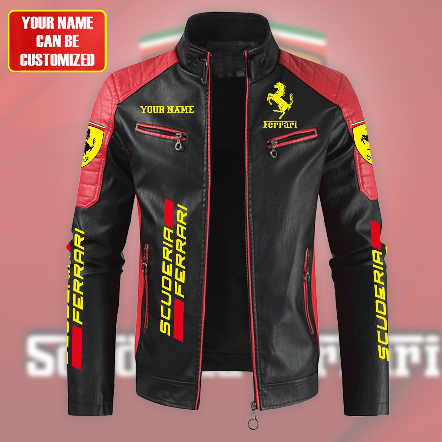 Personalized SF Leather Biker Jacket