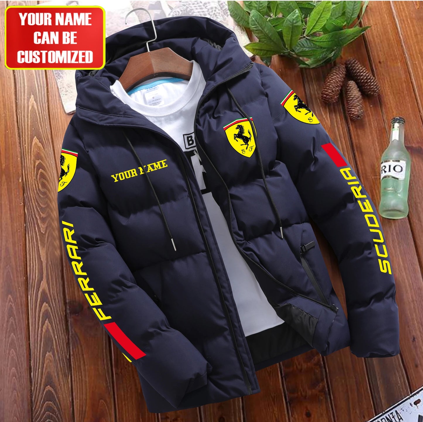 Personalized SF F1 Puffer Jacket With Hood
