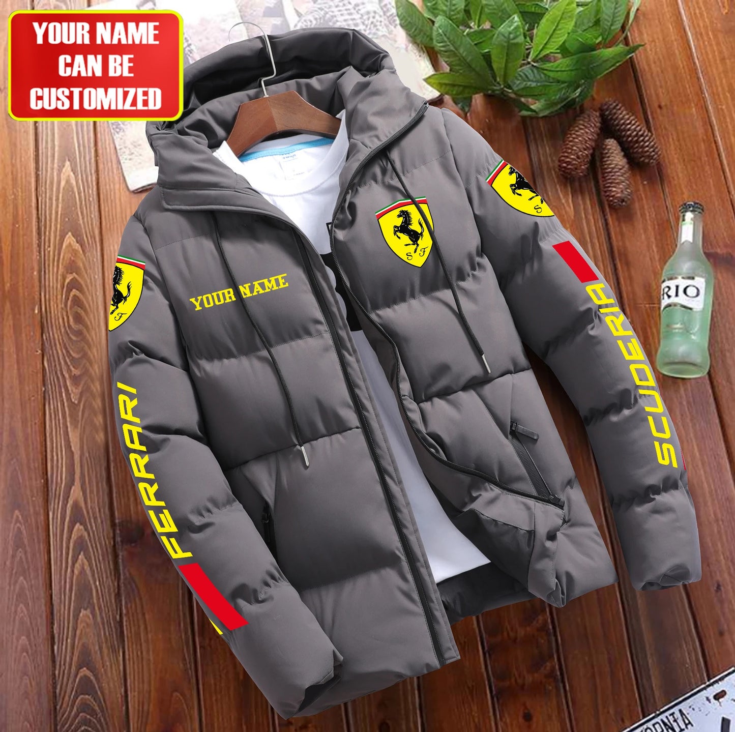 Personalized SF F1 Puffer Jacket With Hood