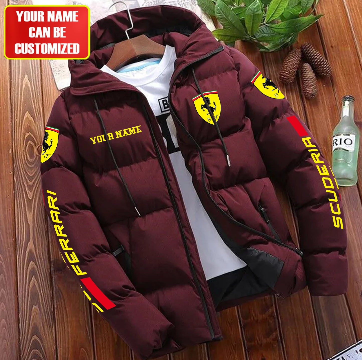 Personalized SF F1 Puffer Jacket With Hood