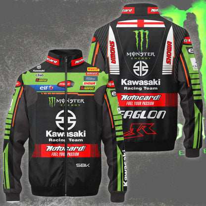 Kw Motor Racing Zipper Stand Collar Jacket 3D