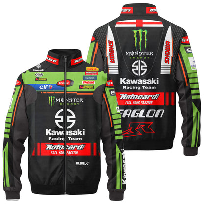 Kw Motor Racing Zipper Stand Collar Jacket 3D