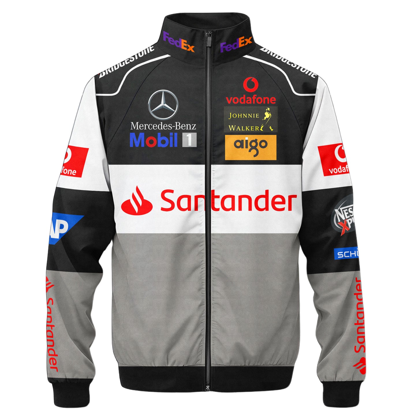 Merc F1 Racing Zipper Stand Collar Jacket 3D
