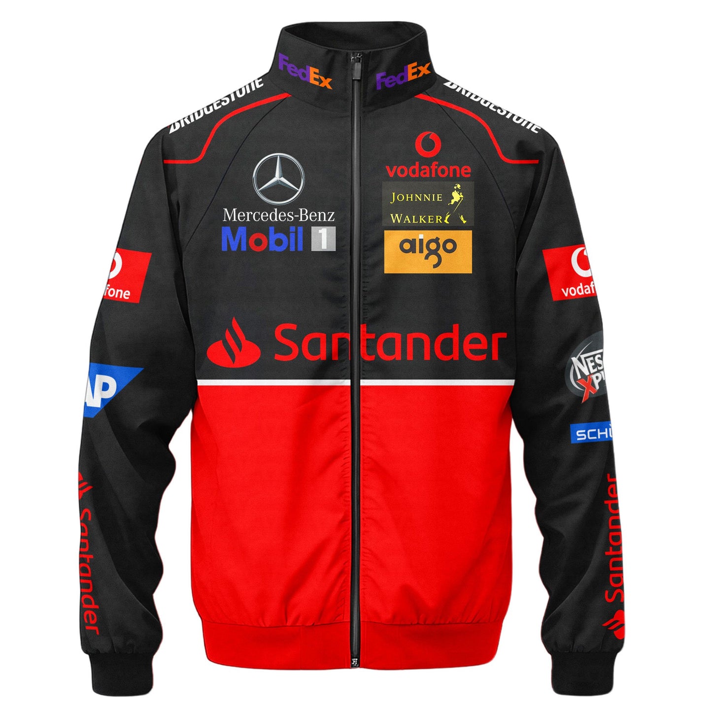 Merc F1 Racing Zipper Stand Collar Jacket 3D
