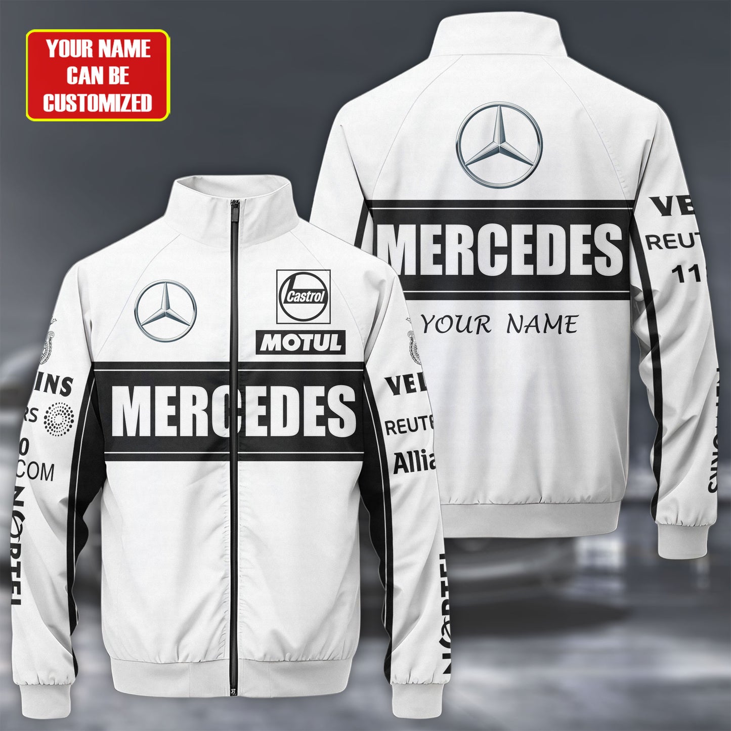 Personalized Merc Zipper Stand Collar Jacket 3D