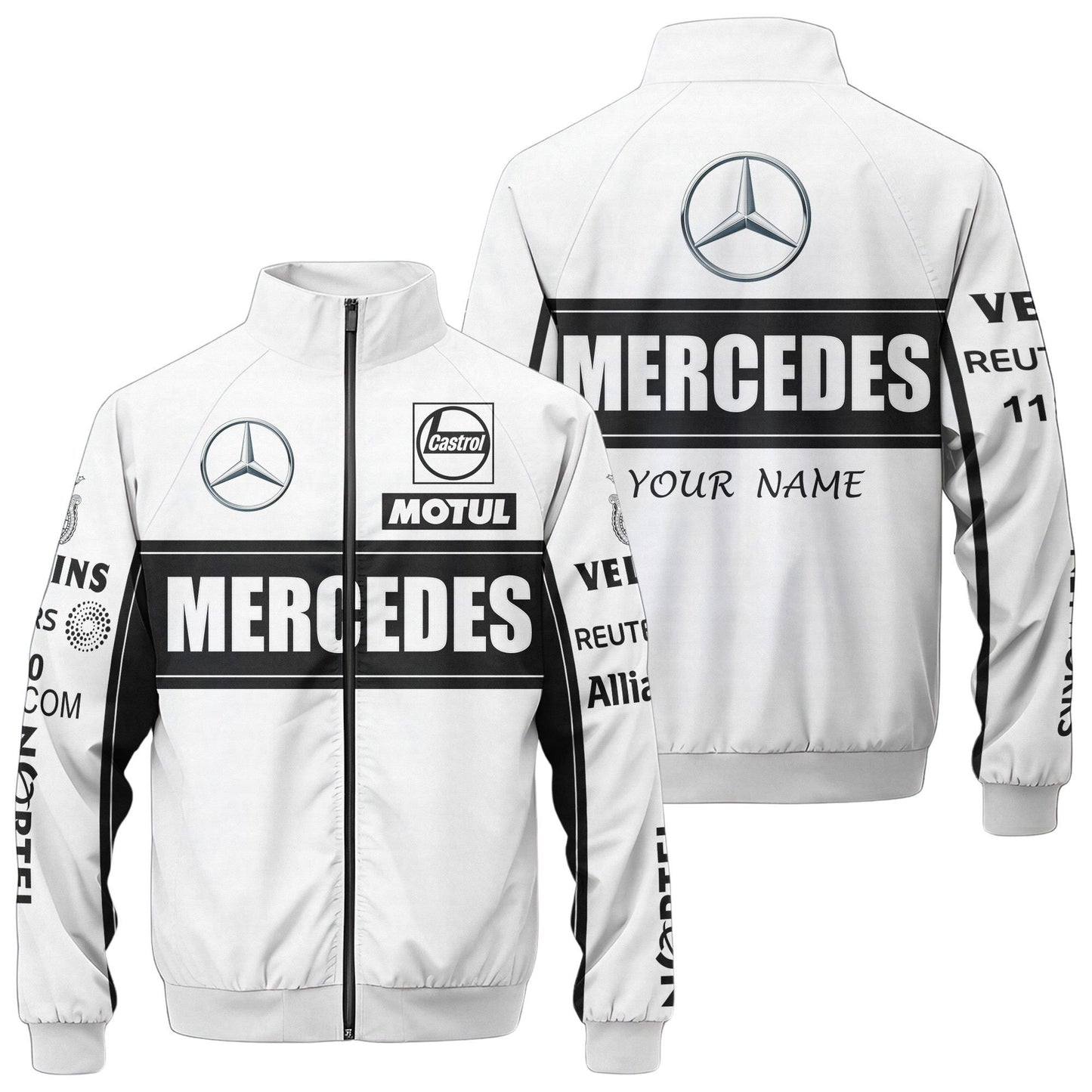 Personalized Merc Zipper Stand Collar Jacket 3D
