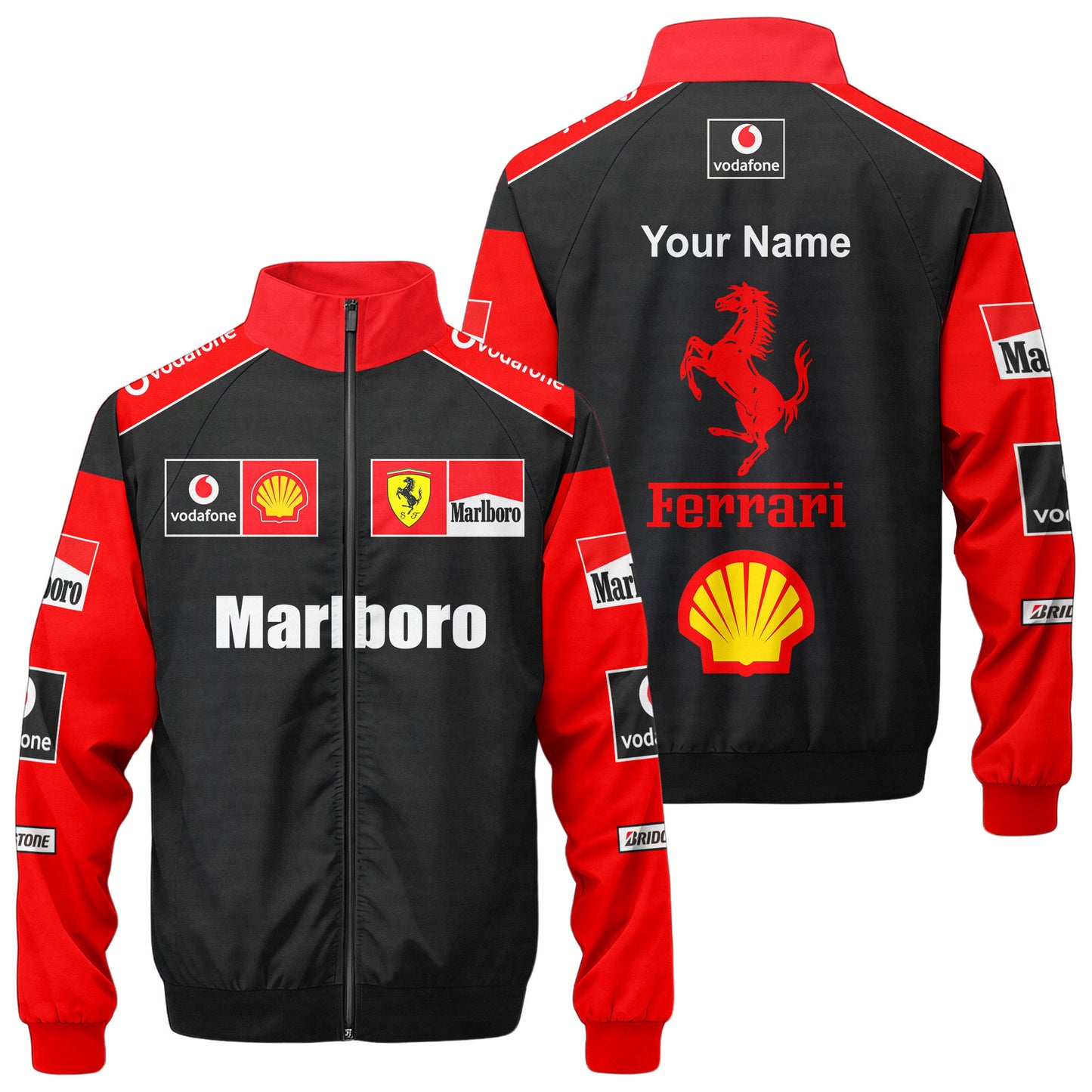 Personzlied SF Malboro Zipper Stand Collar Jacket 3D