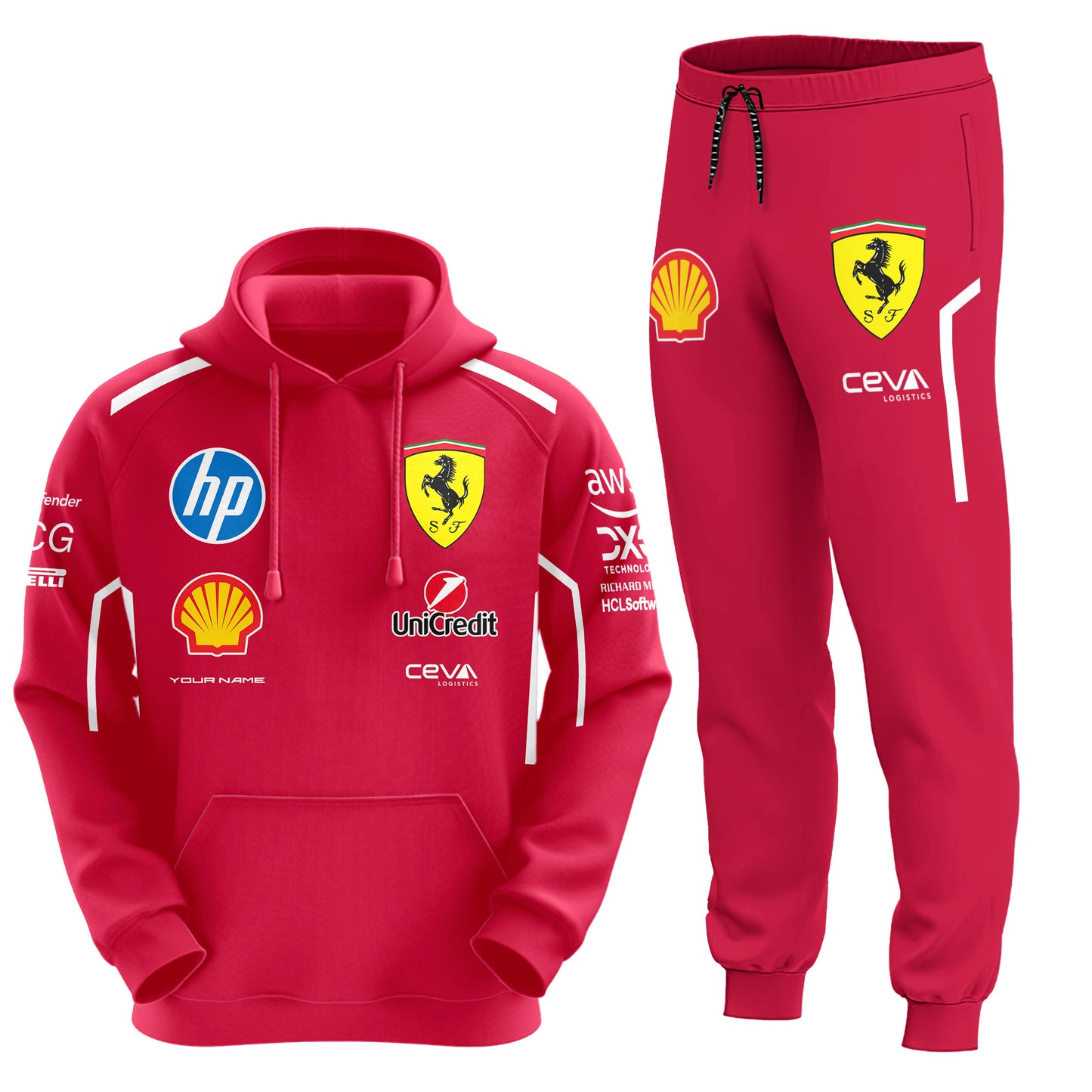 Personalized SF Racing 3D All over Printed Hoodie and Sweatpants set